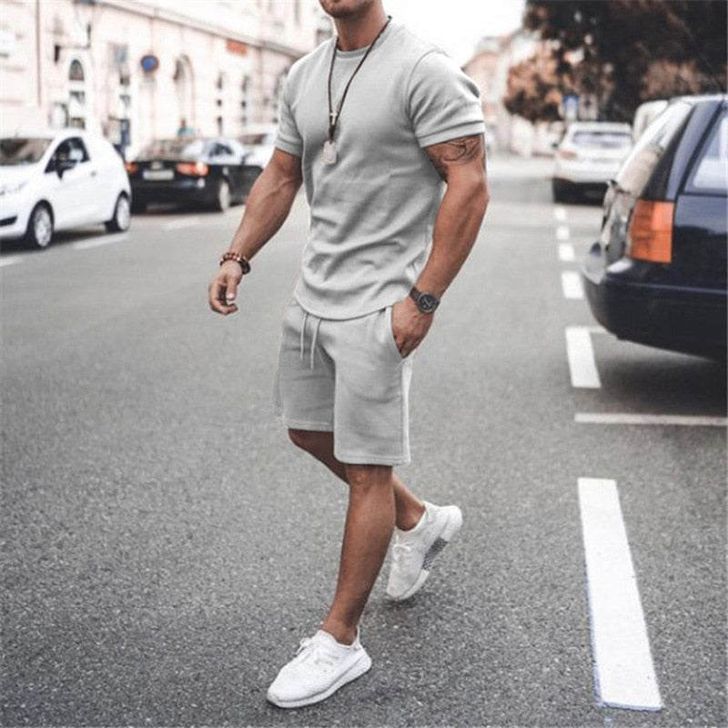 Cotton O-Neck Tee Shirt with shorts